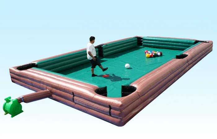 Billard foot gonflable vert et cuivre